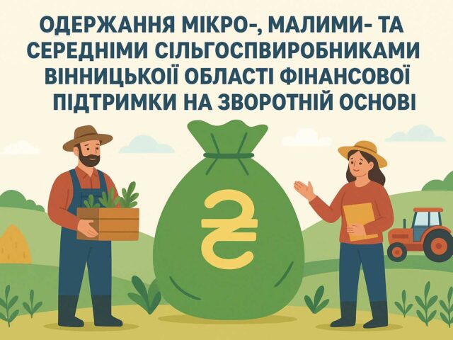 Одержання мікро-, малими- та середніми сільгоспвиробниками Вінницької області  фінансової підтримки на зворотній основі.