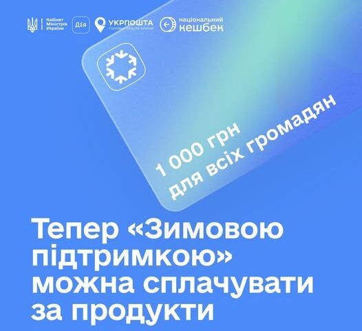 З 11 грудня українці зможуть купувати продукти за кошти «Зимової підтримки» та «Національного кешбеку»