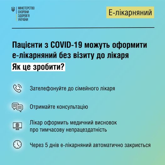 Українці з симптомами COVID-19 або грипу зможуть відкрити лікарняний у дистанційному режимі