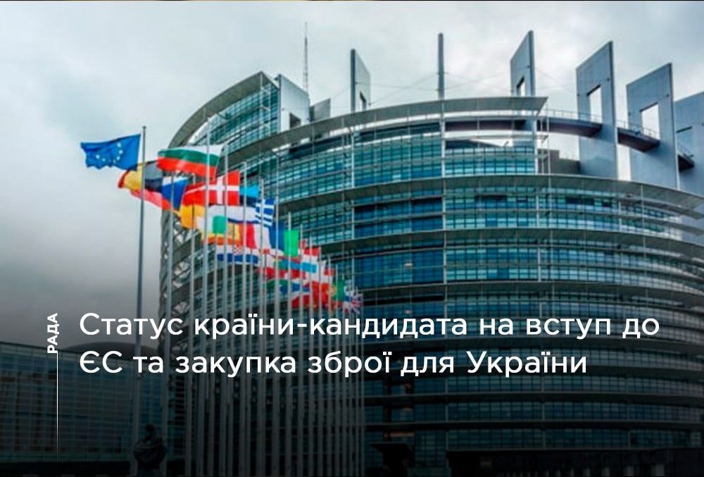 Європарламент рекомендуватиме главам держав та урядів ЄС на саміті 23-24 червня надати Україні статус країни-кандидата на вступ до ЄС та закупити для України зброю для відбиття російської агресії